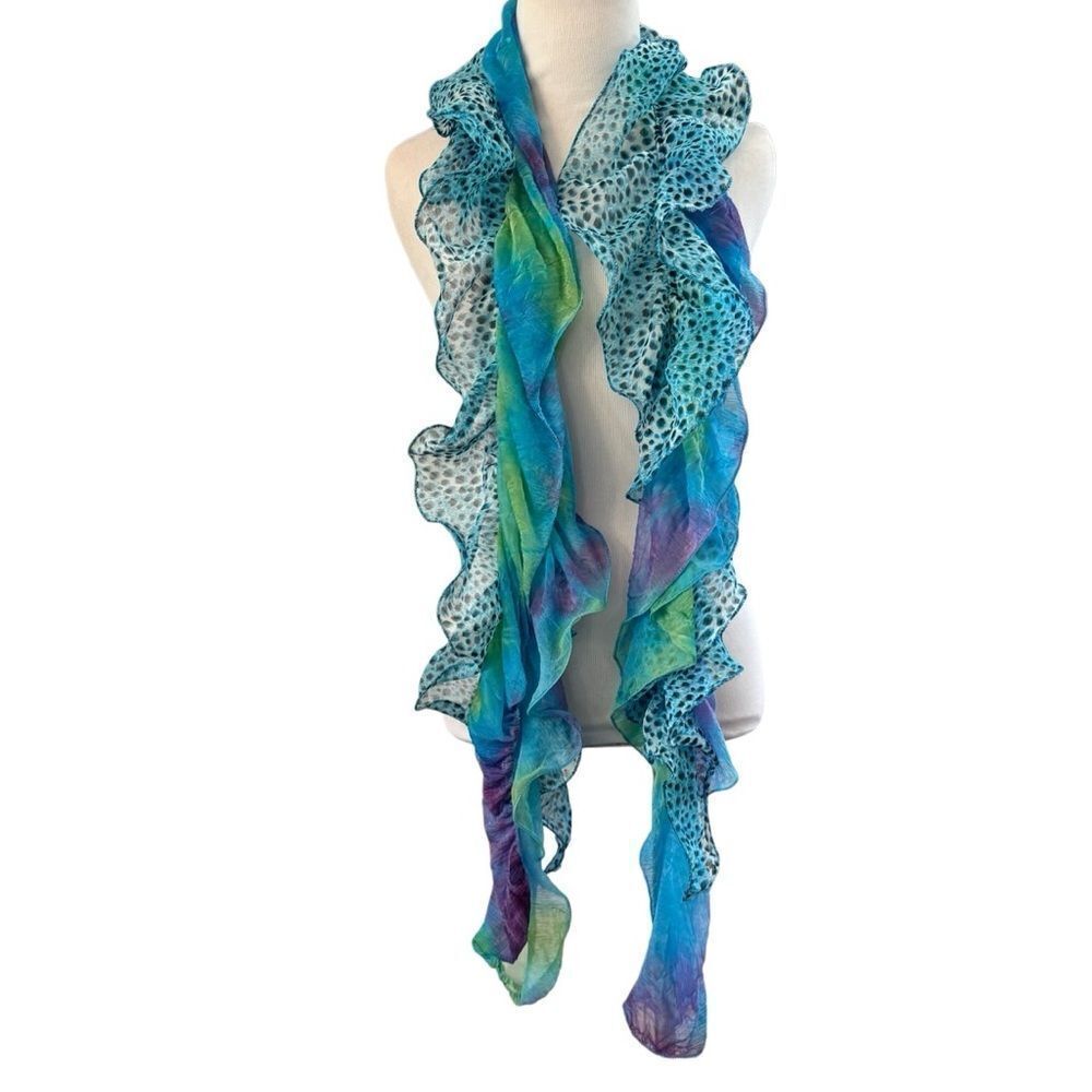 Multi Blue Color Scarf - Picture 3 of 3